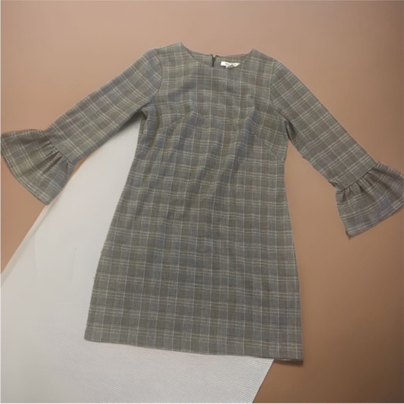 White House Black Market Plaid Dress peplum sleeves - Picture 5 of 5